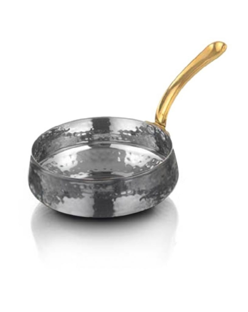 sarten de degustacion mono-porcion de plata e irrompible. 450ml