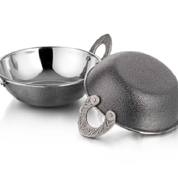 cazuela de degustacion mono-porcion kaddy-exotic de plata. 450ml