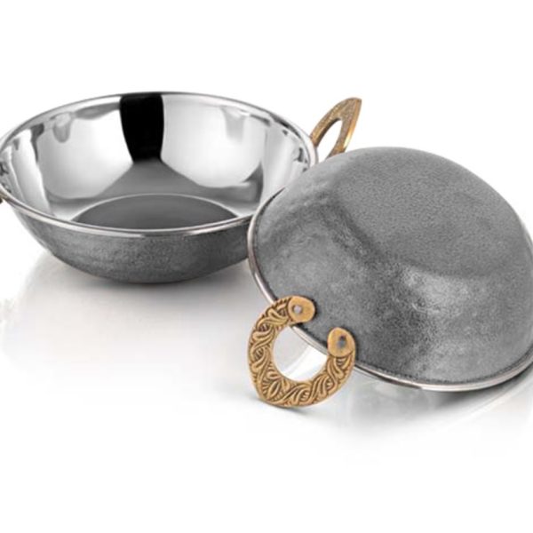 cazuela de degustacion kaddy-exotic de acero, plata y laton e irrompible. 240ml