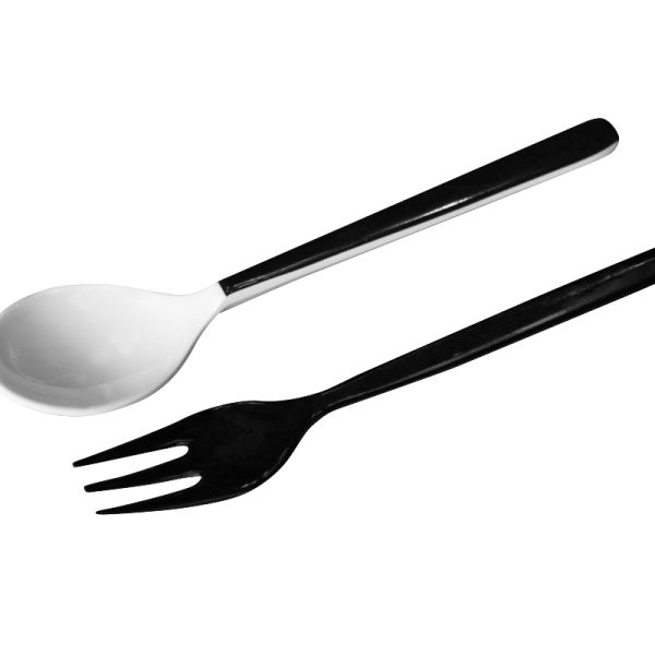 cuchara de postres guernica de melamina e irrompible, blanco. 8gr