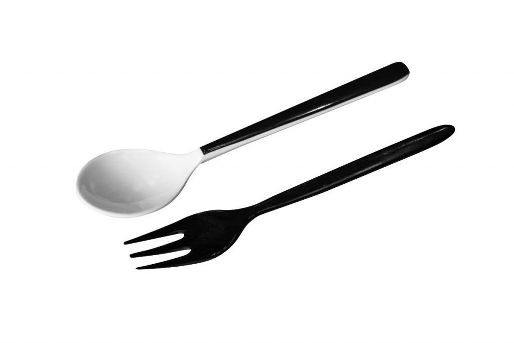 cuchara de postres guernica de melamina e irrompible, negro. 8gr