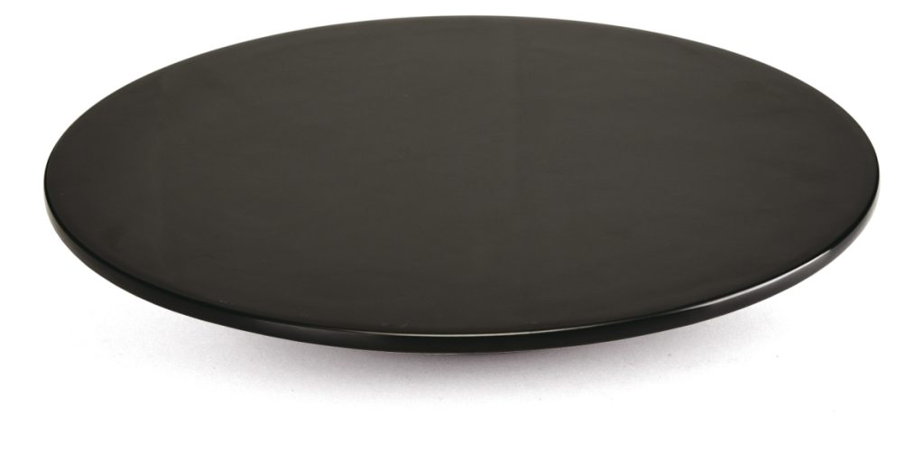 bandeja jet-black redonda y reversible de melamina. 921gr